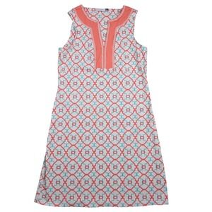 Cabana‎ Life Dress Women's Small White Pink Swim Shirt Dress Cover Up Resortwear